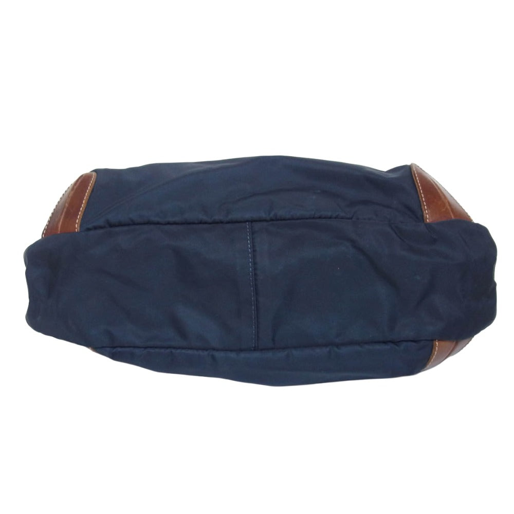 Felisi フェリージ イタリア製 9333 レザーハンドル トートバッグ ハンドバッグ ネイビー系【中古】