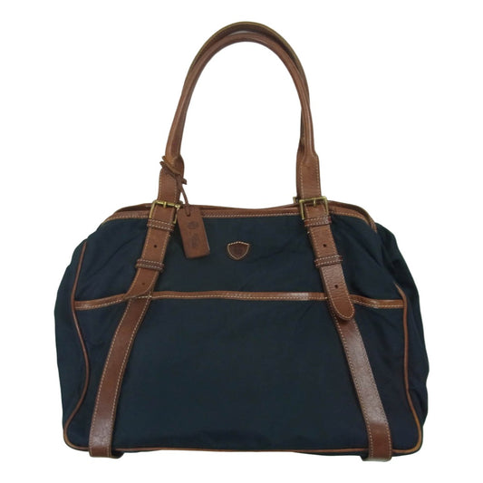 Felisi フェリージ イタリア製 01-67 レザー ハンドル トート バッグ ダークネイビー系 ブラウン系【中古】