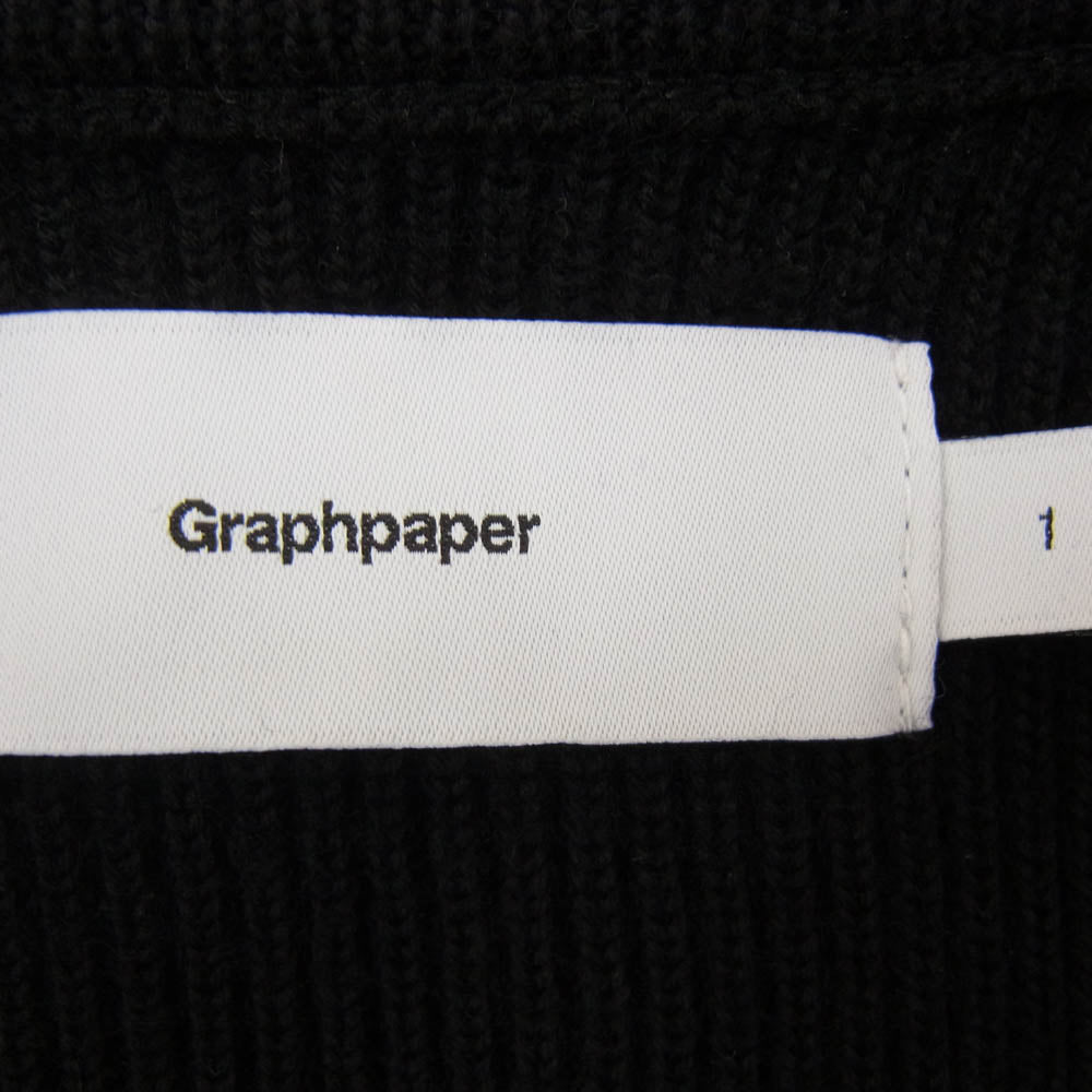 GRAPHPAPER グラフペーパー 24AW GU243-80092B High Density Crew Neck Knit ハイ デンシティ クルーネック 長袖 ニット ブラック系 1【中古】