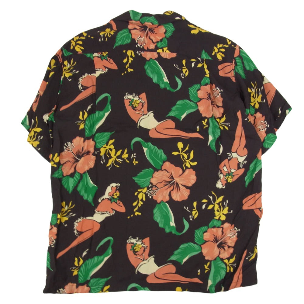SUN SURF サンサーフ SS34450 HIBISCUS LADY ハイビスカス レディース 半袖 アロハシャツ ブラウン系 M【中古】