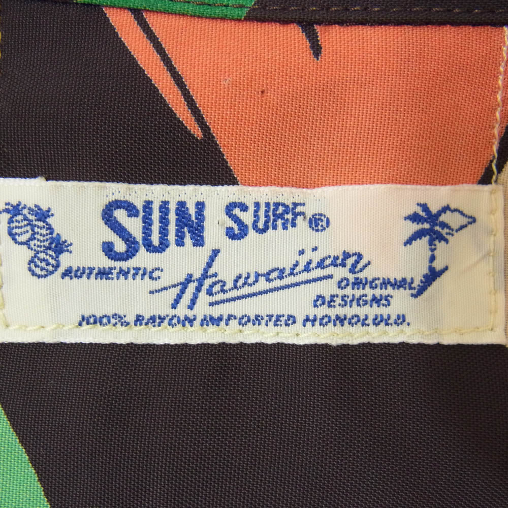 SUN SURF サンサーフ SS34450 HIBISCUS LADY ハイビスカス レディース 半袖 アロハシャツ ブラウン系 M【中古】