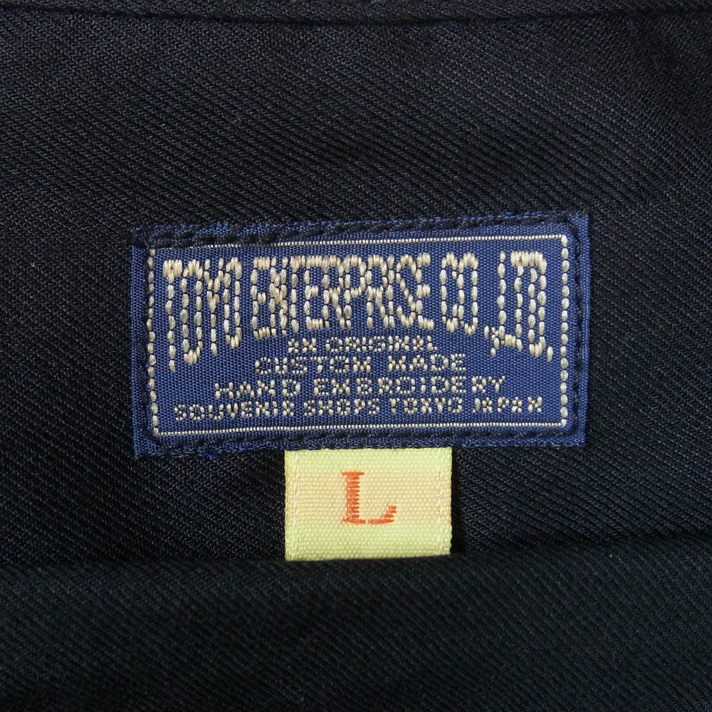 TAILOR TOYO TT31748 レーヨン 鷲 刺繍 スカシャツ 半袖シャツ ブラック系 L【中古】