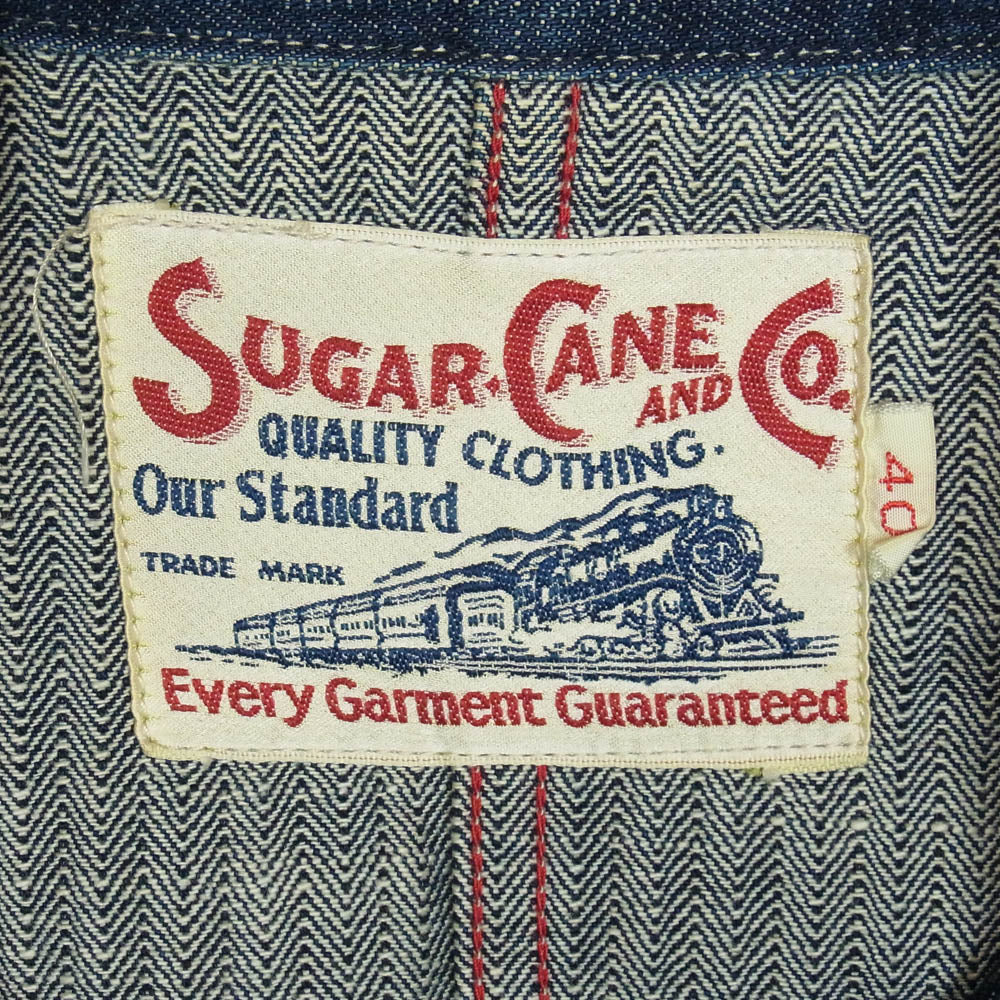 SUGAR CANE シュガーケーン SC21870 ウォバッシュ ストライプ カバーオール デニム ジャケット インディゴブルー系 40【中古】