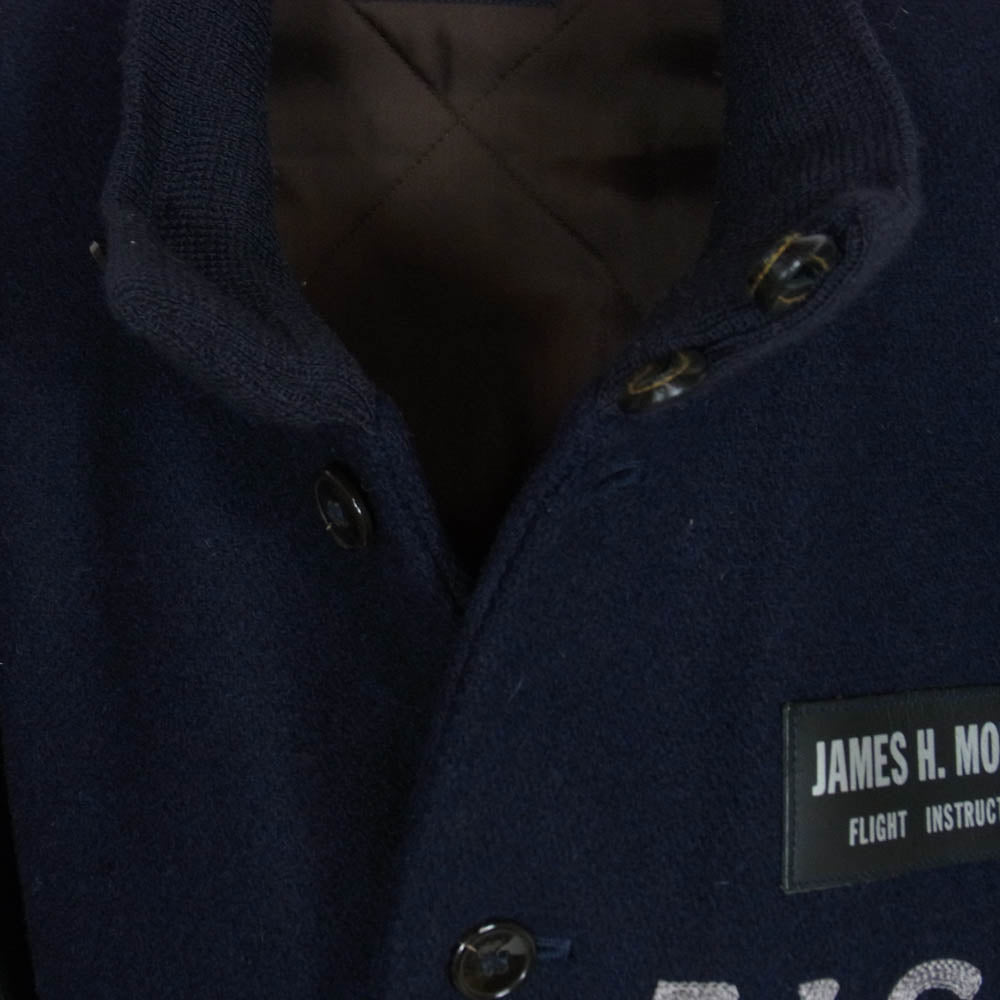 Buzz Rickson's バズリクソンズ BR11332 USN FLIGT INSTRUCTOR JACKET 馬革 レザー袖切替 アメリカ海軍 フライト インストラクター ジャケット ネイビー系 L【中古】