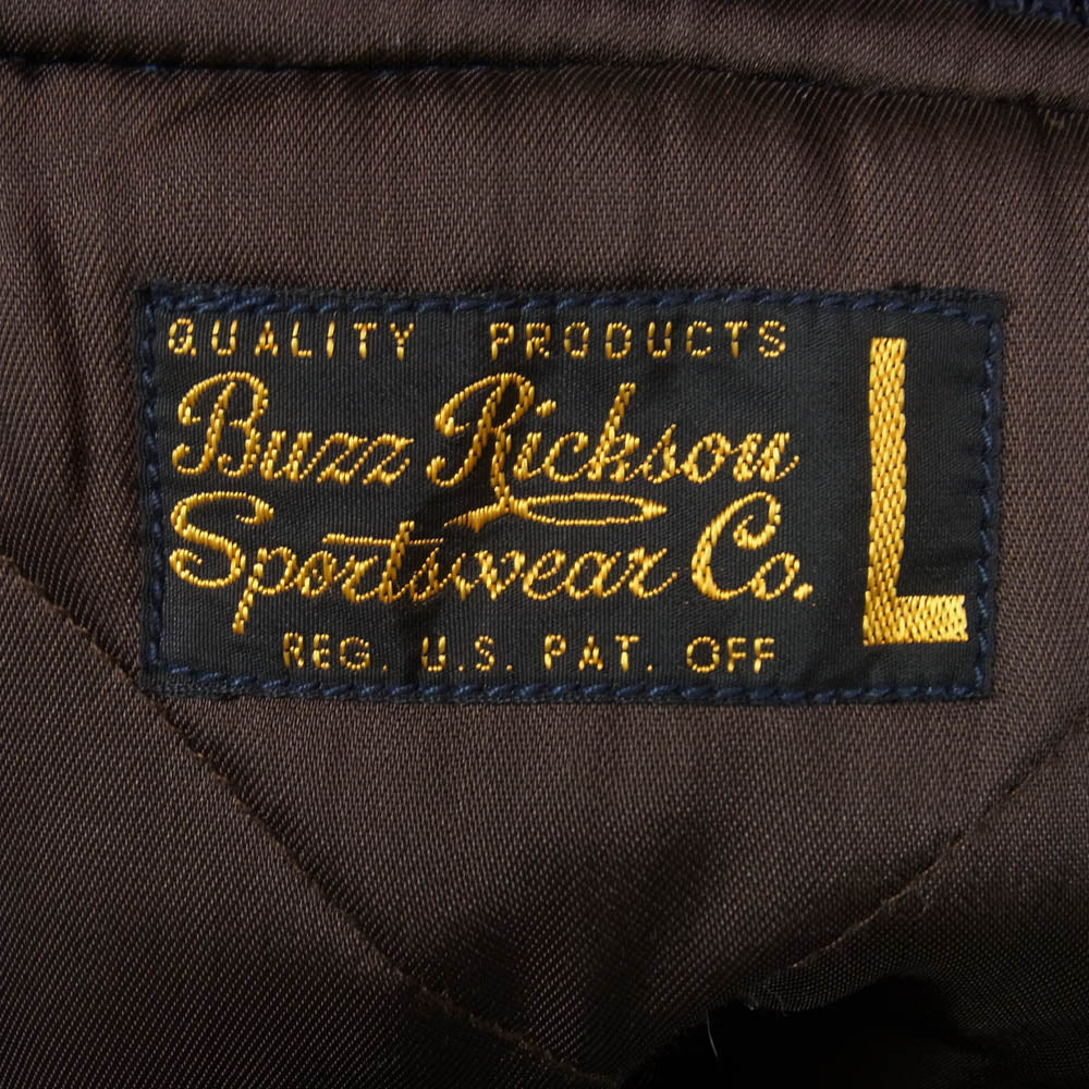 Buzz Rickson's バズリクソンズ BR11332 USN FLIGT INSTRUCTOR JACKET 馬革 レザー袖切替 アメリカ海軍 フライト インストラクター ジャケット ネイビー系 L【中古】
