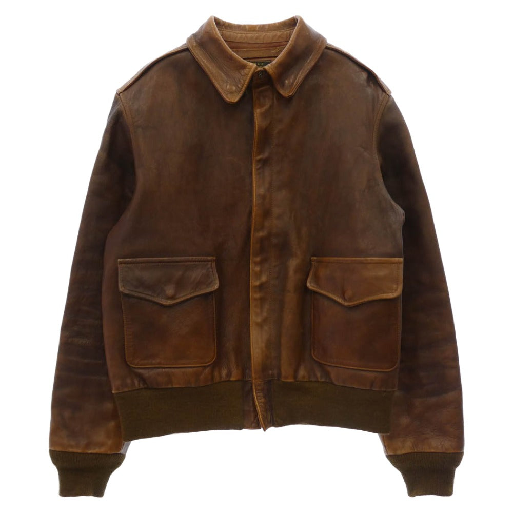 Buzz Rickson's バズリクソンズ BR80105 HORSEHIDE FLIGHT JACKET A-2 ホースハイド フライト ジャケット ブラウン系 40【中古】