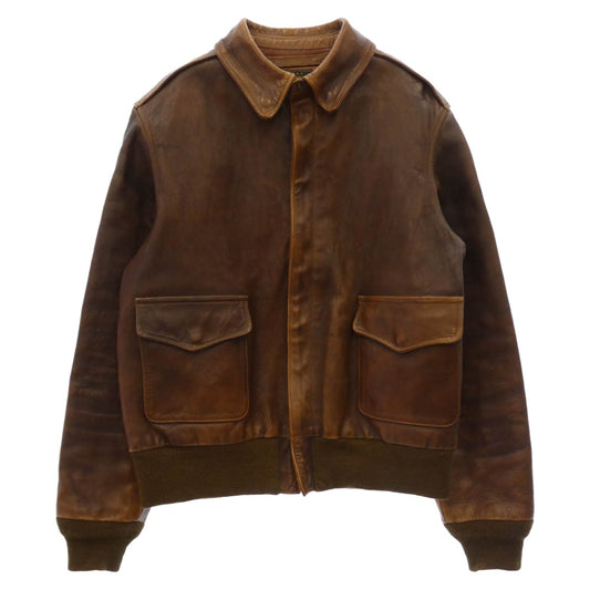 Buzz Rickson's バズリクソンズ BR80105 HORSEHIDE FLIGHT JACKET A-2 ホースハイド フライト ジャケット ブラウン系 40【中古】