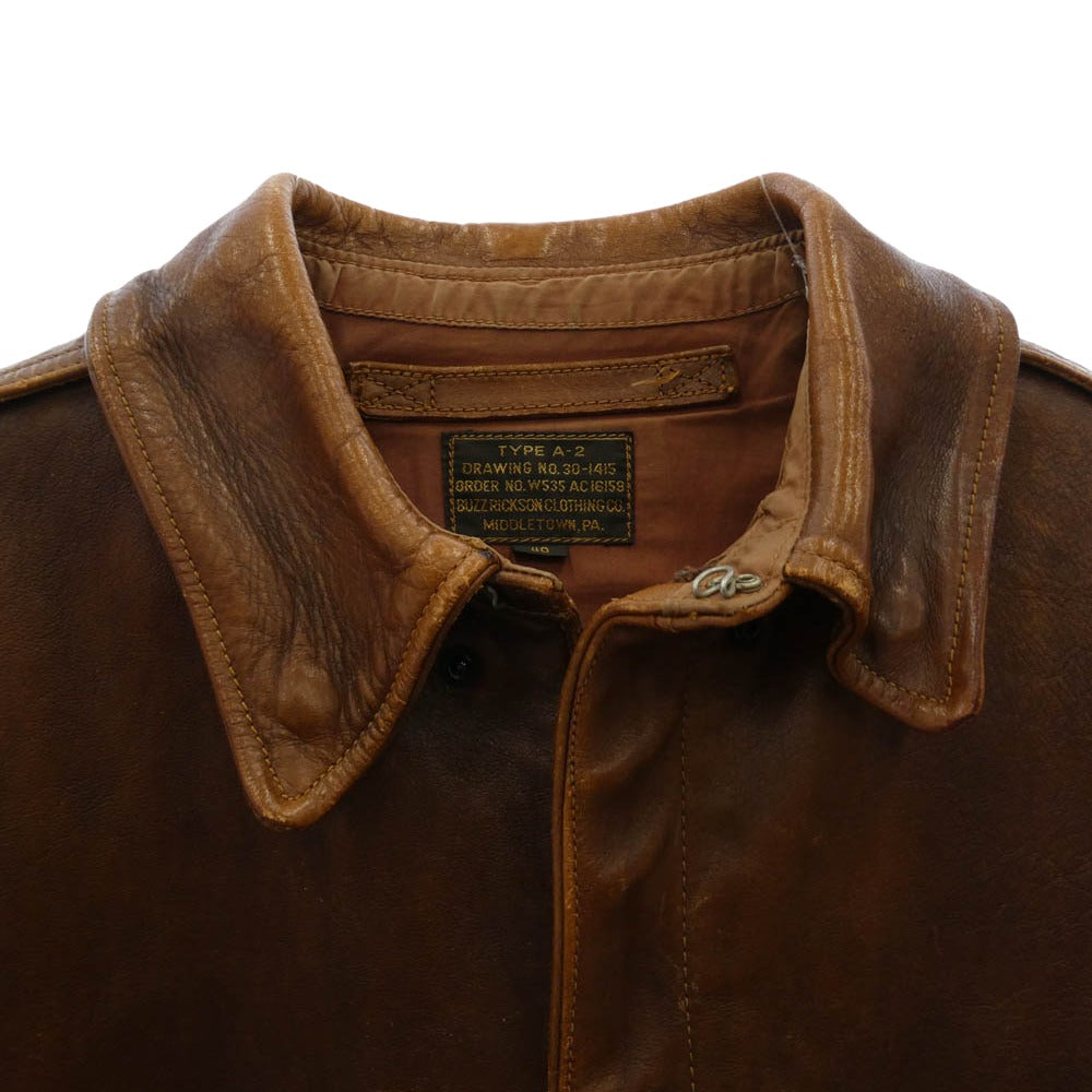 Buzz Rickson's バズリクソンズ BR80105 HORSEHIDE FLIGHT JACKET A-2 ホースハイド フライト ジャケット ブラウン系 40【中古】