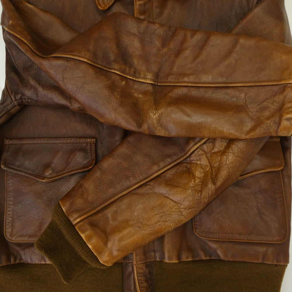 Buzz Rickson's バズリクソンズ BR80105 HORSEHIDE FLIGHT JACKET A-2 ホースハイド フライト ジャケット ブラウン系 40【中古】