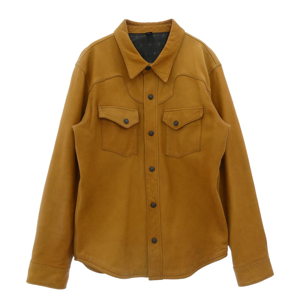 THE FLAT HEAD ザフラットヘッド DEERSKIN SHIRT 鹿革 ディアスキン レザーシャツ ジャケット ライトブラウン系 42【中古】