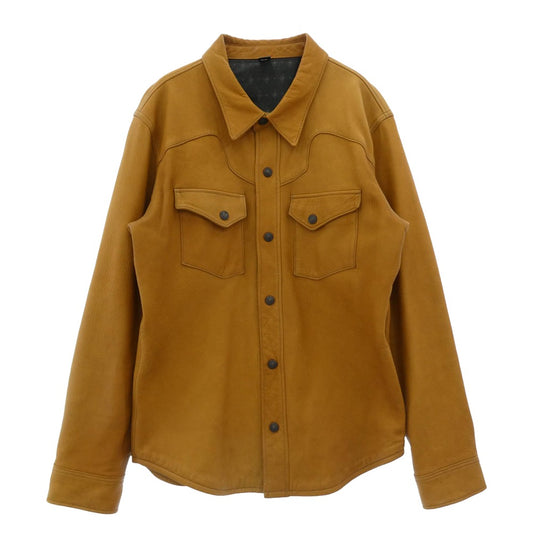 THE FLAT HEAD ザフラットヘッド DEERSKIN SHIRT 鹿革 ディアスキン レザーシャツ ジャケット ライトブラウン系 42【中古】
