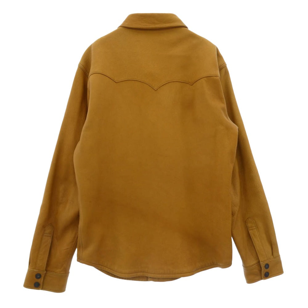 THE FLAT HEAD ザフラットヘッド DEERSKIN SHIRT 鹿革 ディアスキン レザーシャツ ジャケット ライトブラウン系 42【中古】