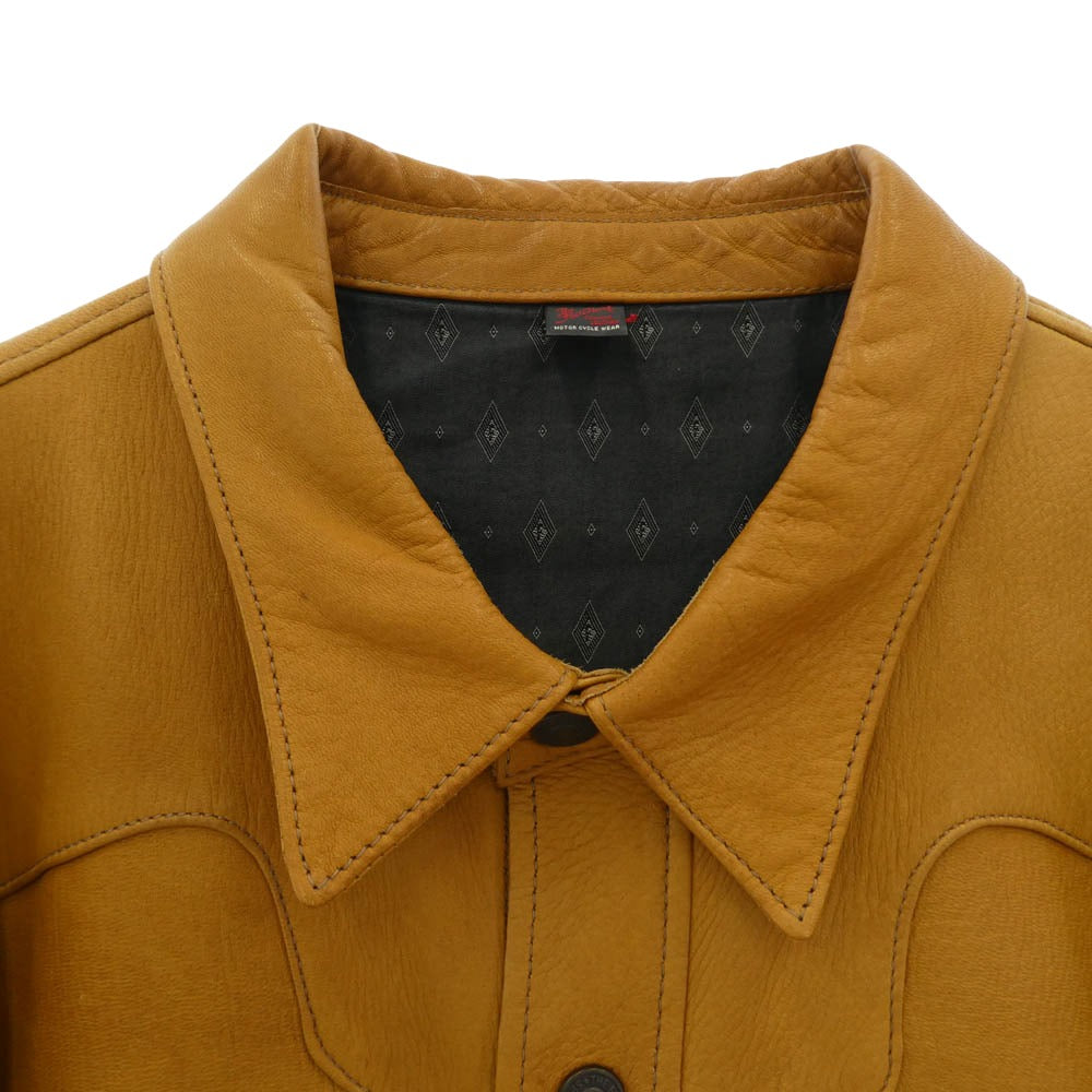 THE FLAT HEAD ザフラットヘッド DEERSKIN SHIRT 鹿革 ディアスキン レザーシャツ ジャケット ライトブラウン系 42【中古】