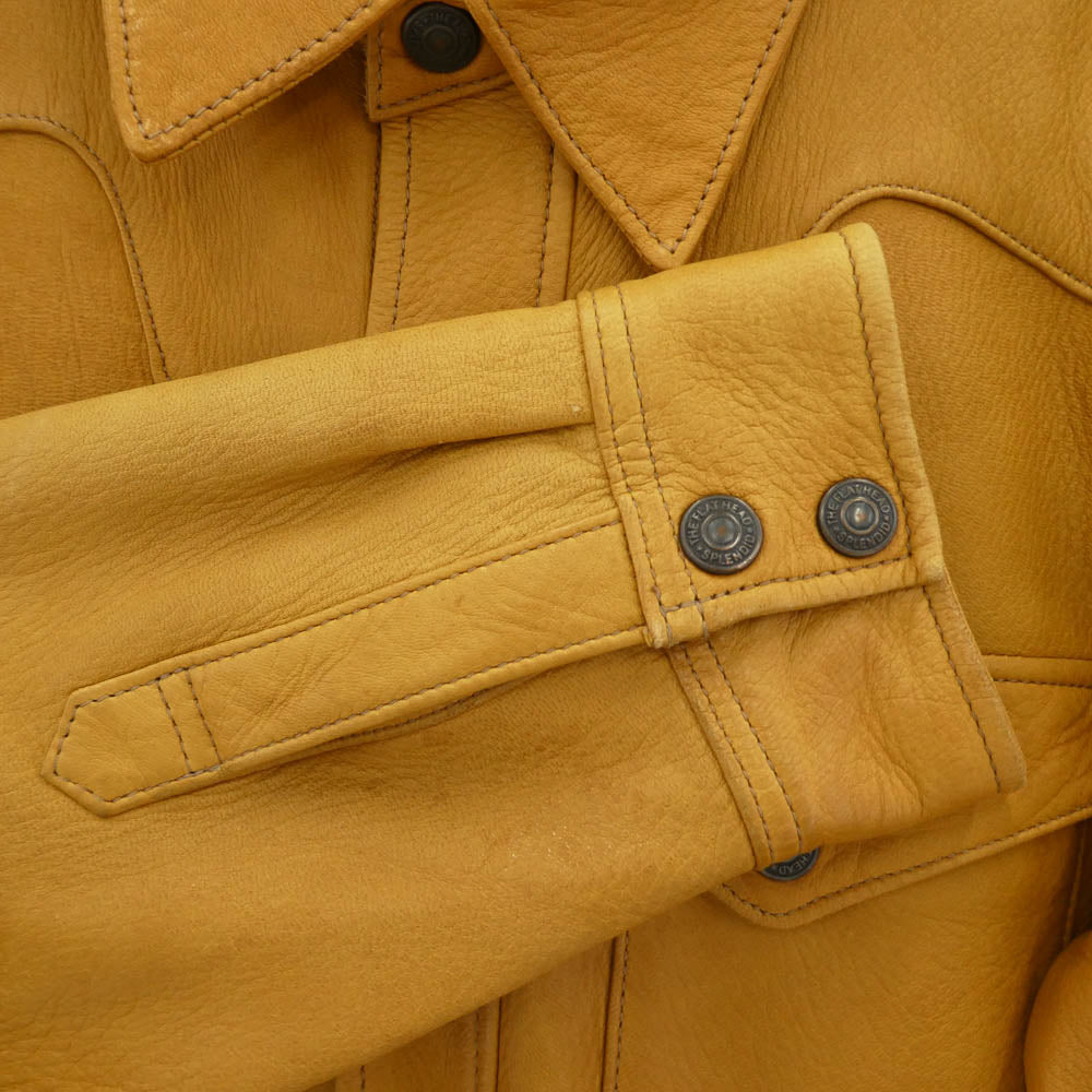 THE FLAT HEAD ザフラットヘッド DEERSKIN SHIRT 鹿革 ディアスキン レザーシャツ ジャケット ライトブラウン系 42【中古】