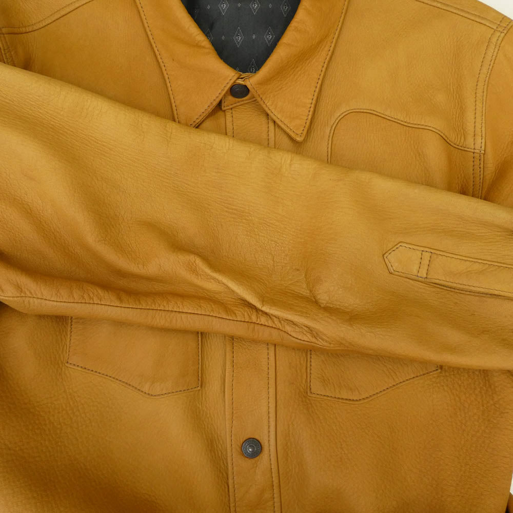 THE FLAT HEAD ザフラットヘッド DEERSKIN SHIRT 鹿革 ディアスキン レザーシャツ ジャケット ライトブラウン系 42【中古】
