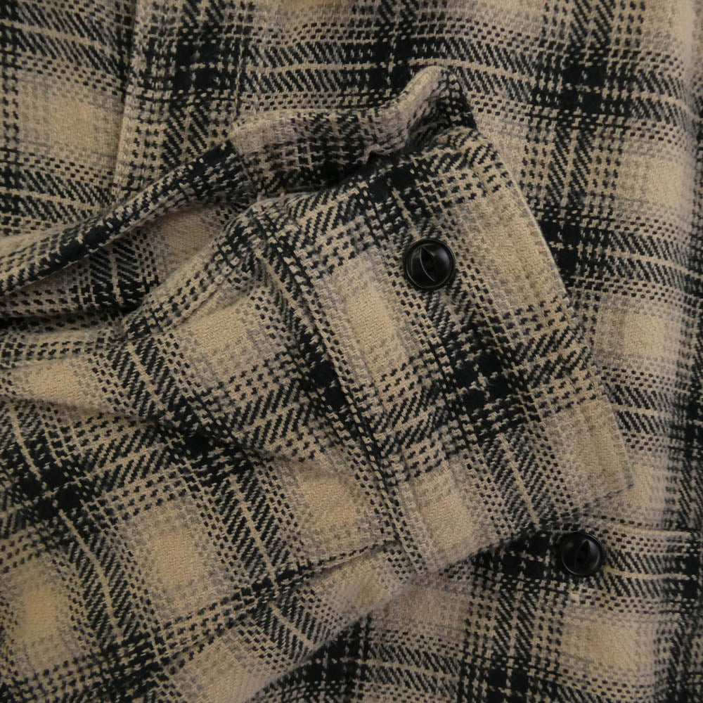 MINEDENIM マインデニム 22AW 2209-5003-07-022 V.Check Flannel Work SH チェック フランネル 長袖 ワーク シャツ ベージュ系 ブラック系 2【美品】【中古】