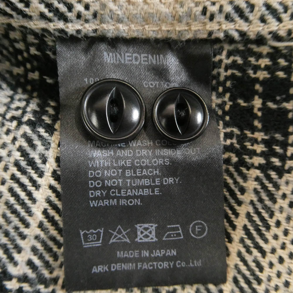 MINEDENIM マインデニム 22AW 2209-5003-07-022 V.Check Flannel Work SH チェック フランネル 長袖 ワーク シャツ ベージュ系 ブラック系 2【美品】【中古】