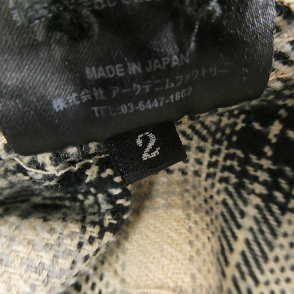 MINEDENIM マインデニム 22AW 2209-5003-07-022 V.Check Flannel Work SH チェック フランネル 長袖 ワーク シャツ ベージュ系 ブラック系 2【美品】【中古】