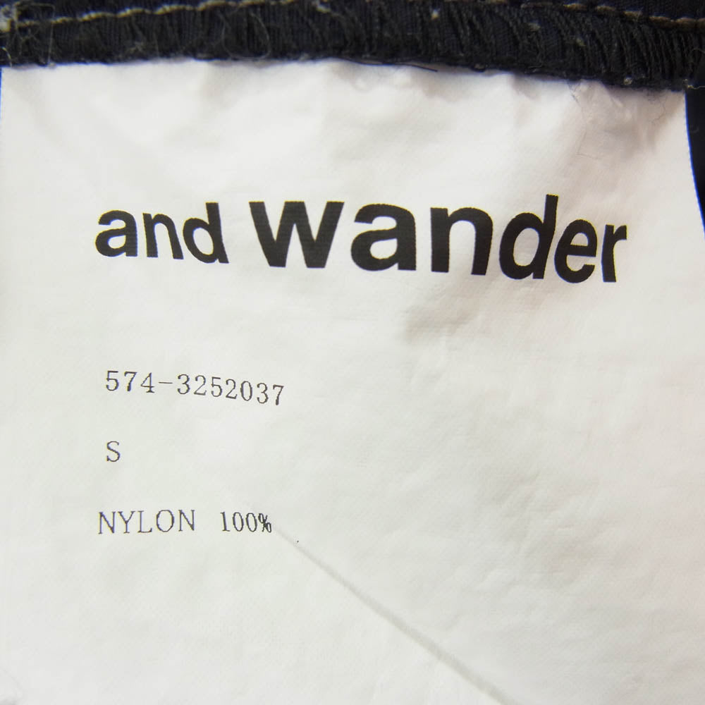 and wander アンドワンダー 574-3252037 Ny taffeta hiker pants ナイロン タフタ ハイカー パンツ ブラック系 S【中古】