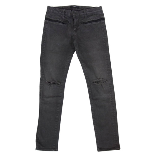 UNDERCOVER アンダーカバー 18SS SPIRITUAL NOISE期 ヒザヤブレ ジップポケット ダメージ加工 ジーンズ デニムパンツ ブラック系 2【中古】