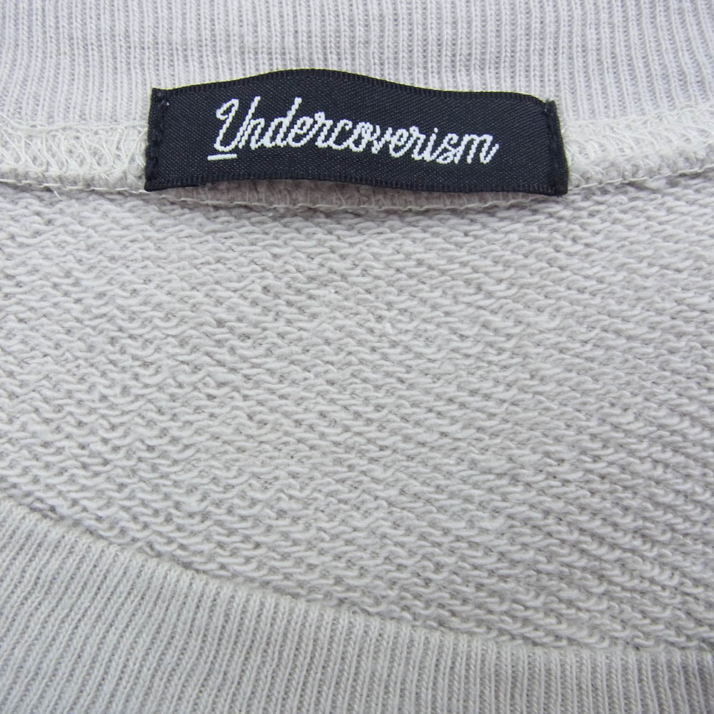 UNDERCOVER アンダーカバー UI1C4804 undercoverism アンダーカバーイズム 袖ハギ 加工 クルーネック 長袖 スウェット グレー系 2【中古】