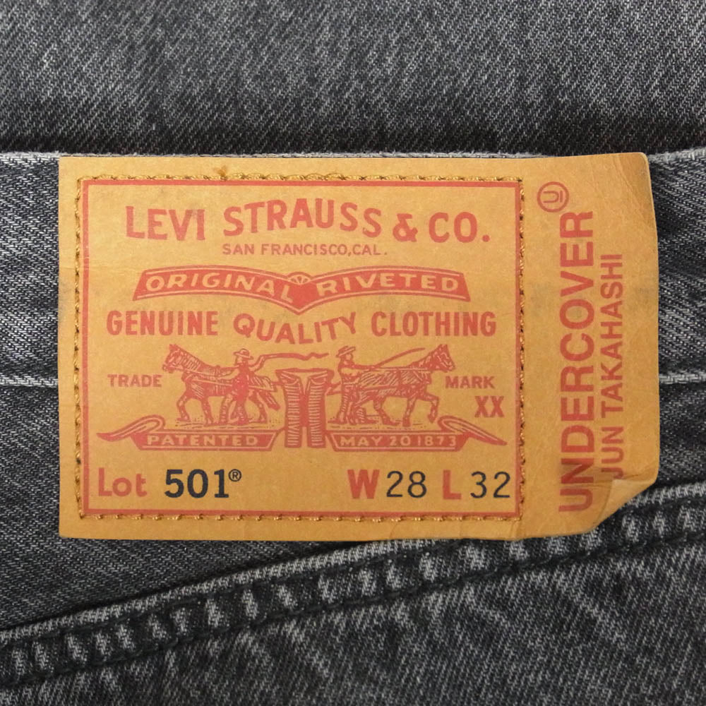 UNDERCOVER アンダーカバー Levi's リーバイス 501 ボタンフライ ジーンズ デニムパンツ ブラック系 28【美品】【中古】