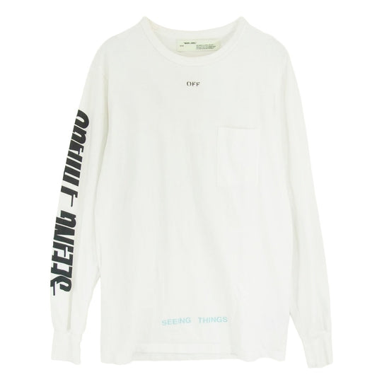 OFF-WHITE オフホワイト OMAB001F17185047 SEEING THINGS バック アーム ロゴ ロングスリーブ カットソー ホワイト系 M【中古】