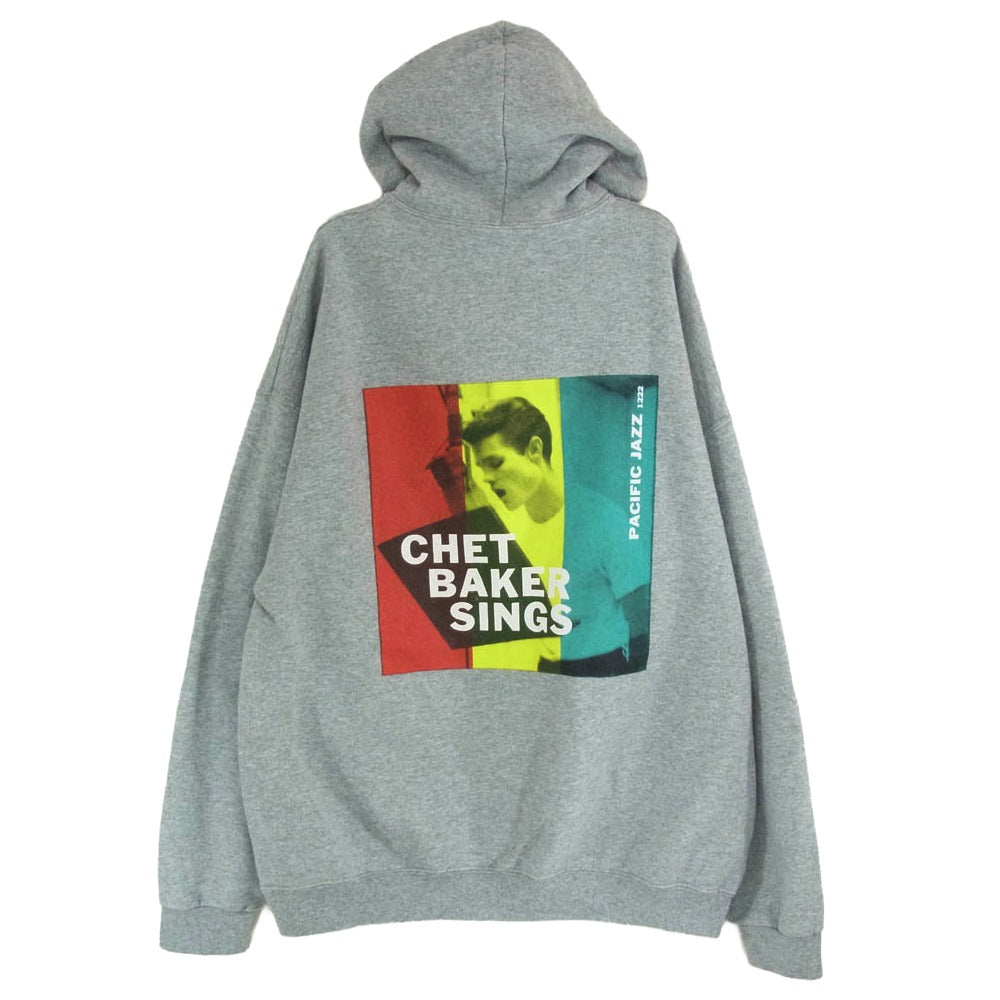WACKO MARIA ワコマリア 24AW CHETBAKER-WM-SS07 CHET BAKER HOODED SWEAT SHIRT チェットベイカー バックプリント プルオーバー パーカー フーディー グレー系 2XL【中古】