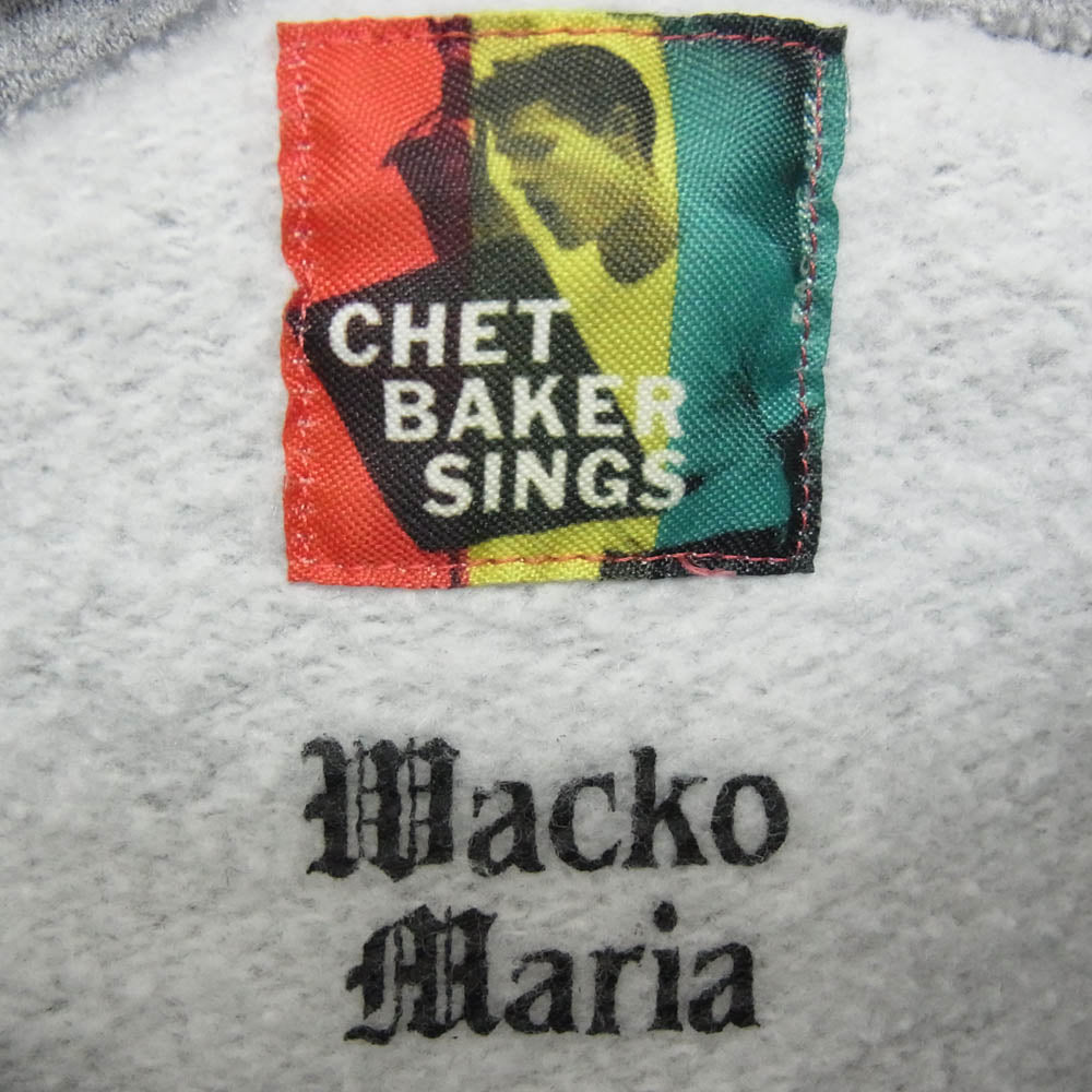 WACKO MARIA ワコマリア 24AW CHETBAKER-WM-SS07 CHET BAKER HOODED SWEAT SHIRT チェットベイカー バックプリント プルオーバー パーカー フーディー グレー系 2XL【中古】