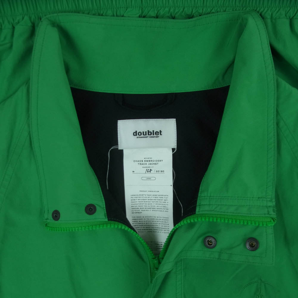 doublet ダブレット 23AW 23AW08BL171 CHAOS EMBROIDERY TRACK JACKET カオスエンブロイダリー トラック ジャケット グリーン系 L【中古】