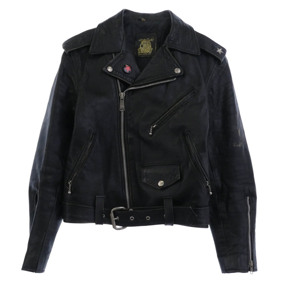 トリプルシックス 英国製 黒タグ ダブル ライダース ジャケット ブラック系 34【中古】