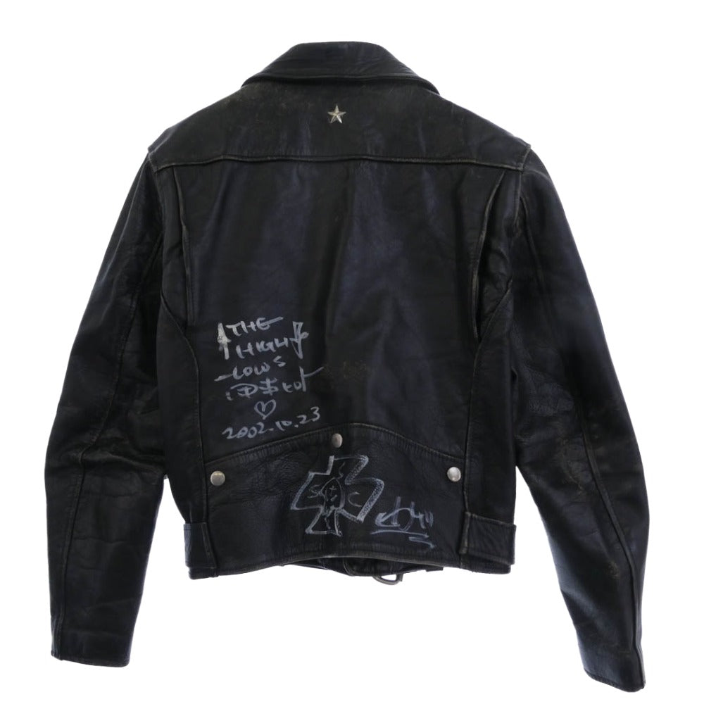 トリプルシックス 英国製 黒タグ ダブル ライダース ジャケット ブラック系 34【中古】