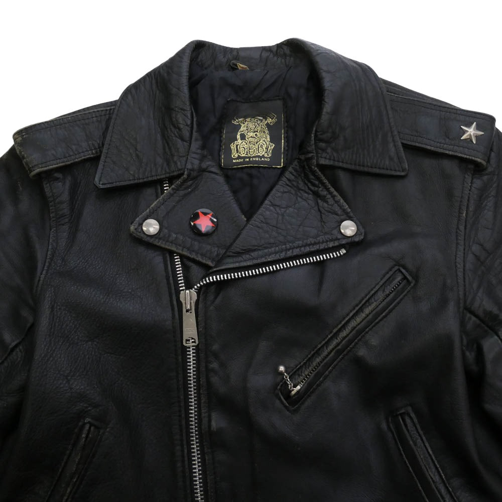 トリプルシックス 英国製 黒タグ ダブル ライダース ジャケット ブラック系 34【中古】
