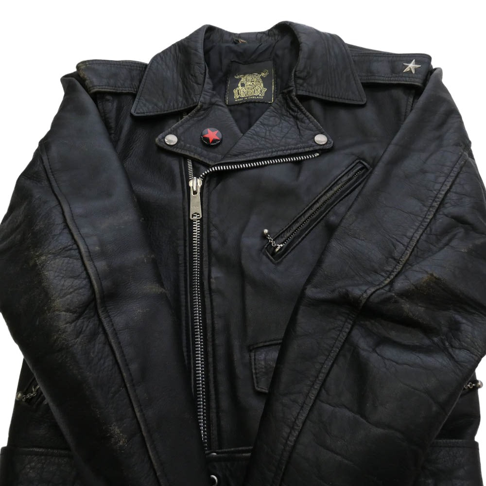 トリプルシックス 英国製 黒タグ ダブル ライダース ジャケット ブラック系 34【中古】