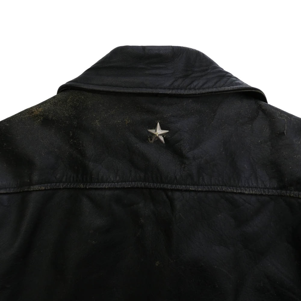 トリプルシックス 英国製 黒タグ ダブル ライダース ジャケット ブラック系 34【中古】
