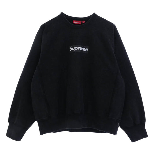 Supreme シュプリーム 25SS Washed Box Logo Crewneck ウォッシュド ボックスロゴ クルーネック スウェット ブラック系 L【極上美品】【中古】