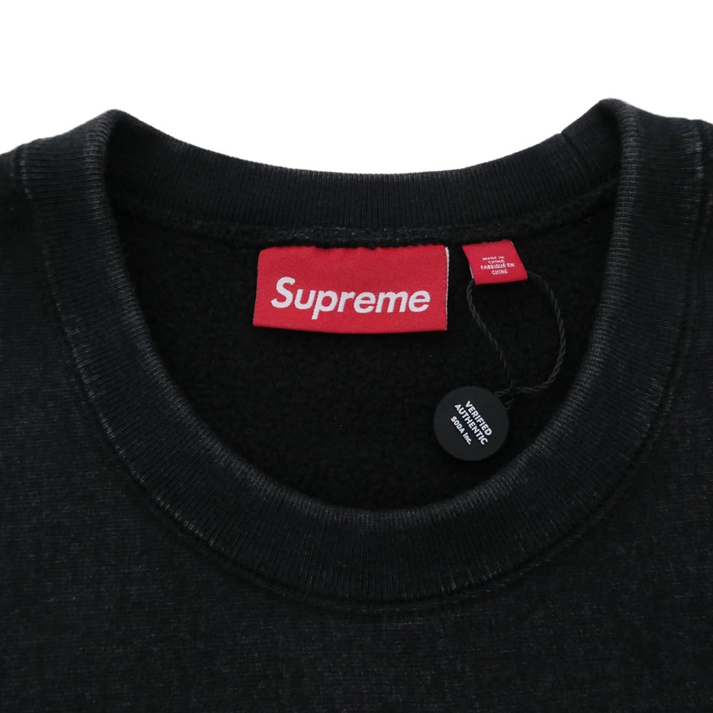 Supreme シュプリーム 25SS Washed Box Logo Crewneck ウォッシュド ボックスロゴ クルーネック スウェット ブラック系 L【極上美品】【中古】