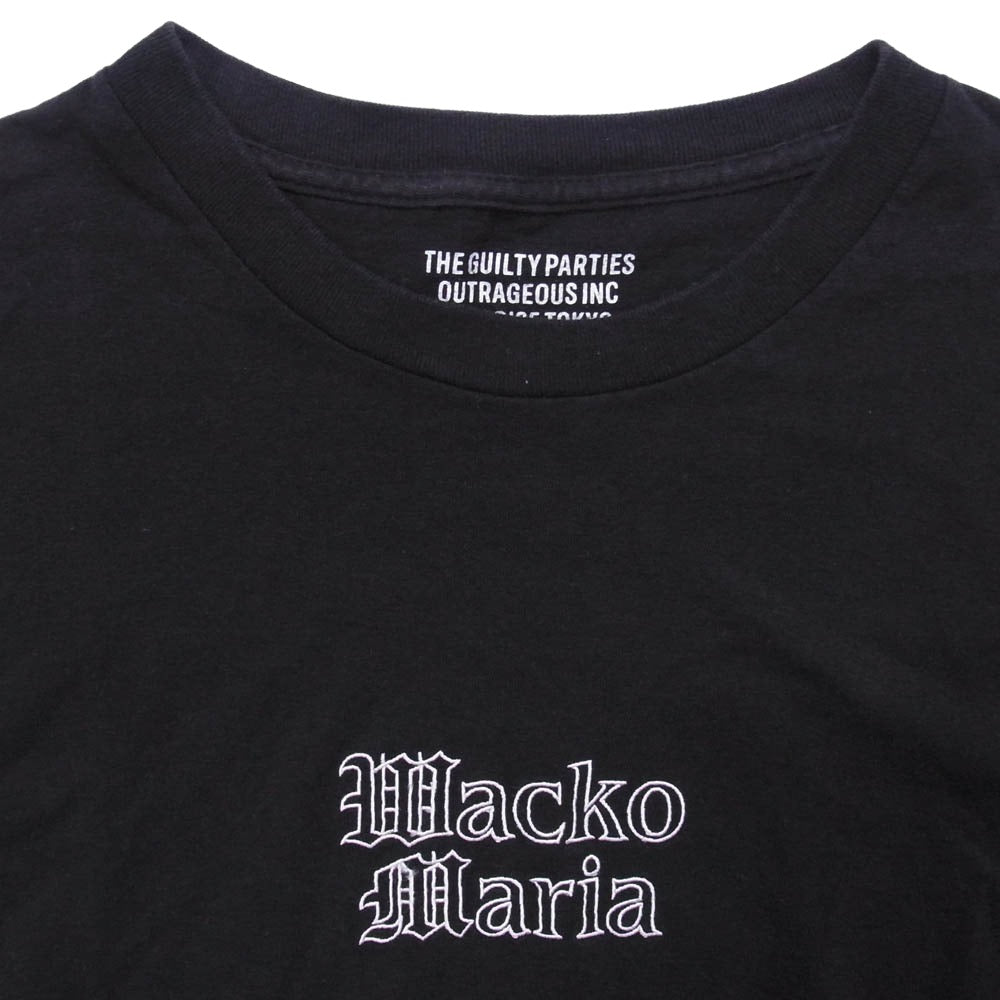 WACKO MARIA ワコマリア 24SS x TIM LEHI ティム リーハイ CREW NECK T-SHIRT クルーネック 半袖 Tシャツ ブラック系 XXL【中古】