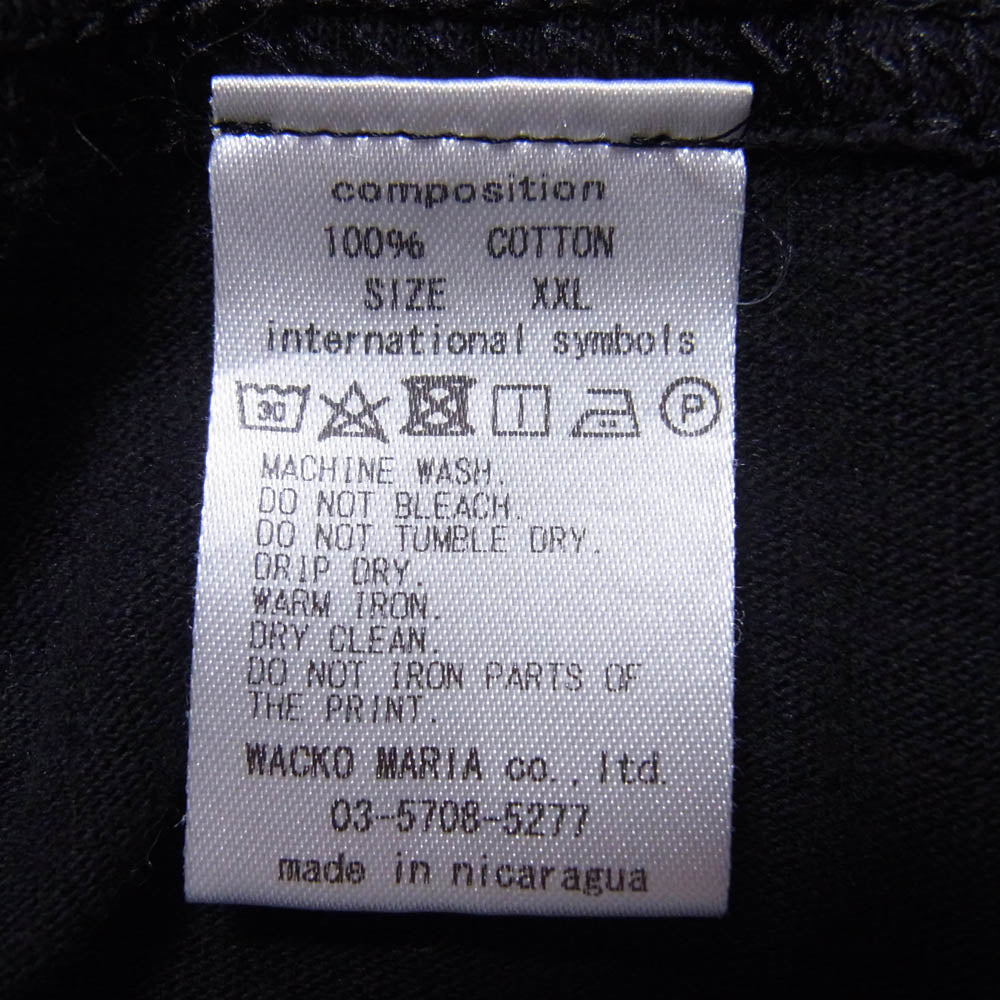 WACKO MARIA ワコマリア 24SS x TIM LEHI ティム リーハイ CREW NECK T-SHIRT クルーネック 半袖 Tシャツ ブラック系 XXL【中古】