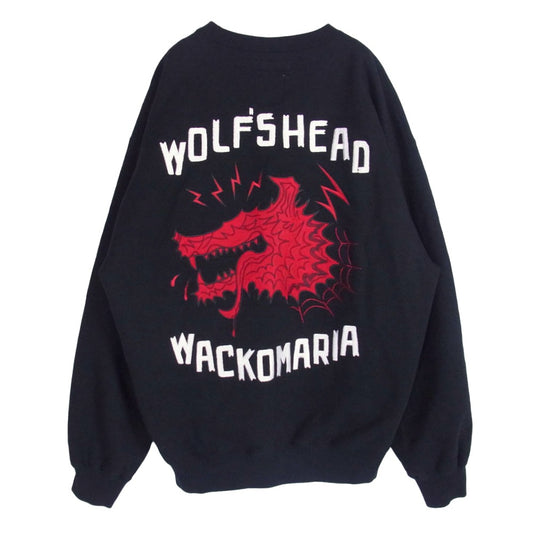 WACKO MARIA ワコマリア 24AW Heavy Weight Sweat Shirt ヘビー ウェイト クルーネック スウェット シャツ ブラック系 XL【中古】