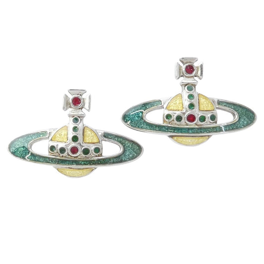 Vivienne Westwood ヴィヴィアンウエストウッド エナメルORB エナメルオーブ ピアス 両耳用 シルバー系 マルチカラー系【中古】