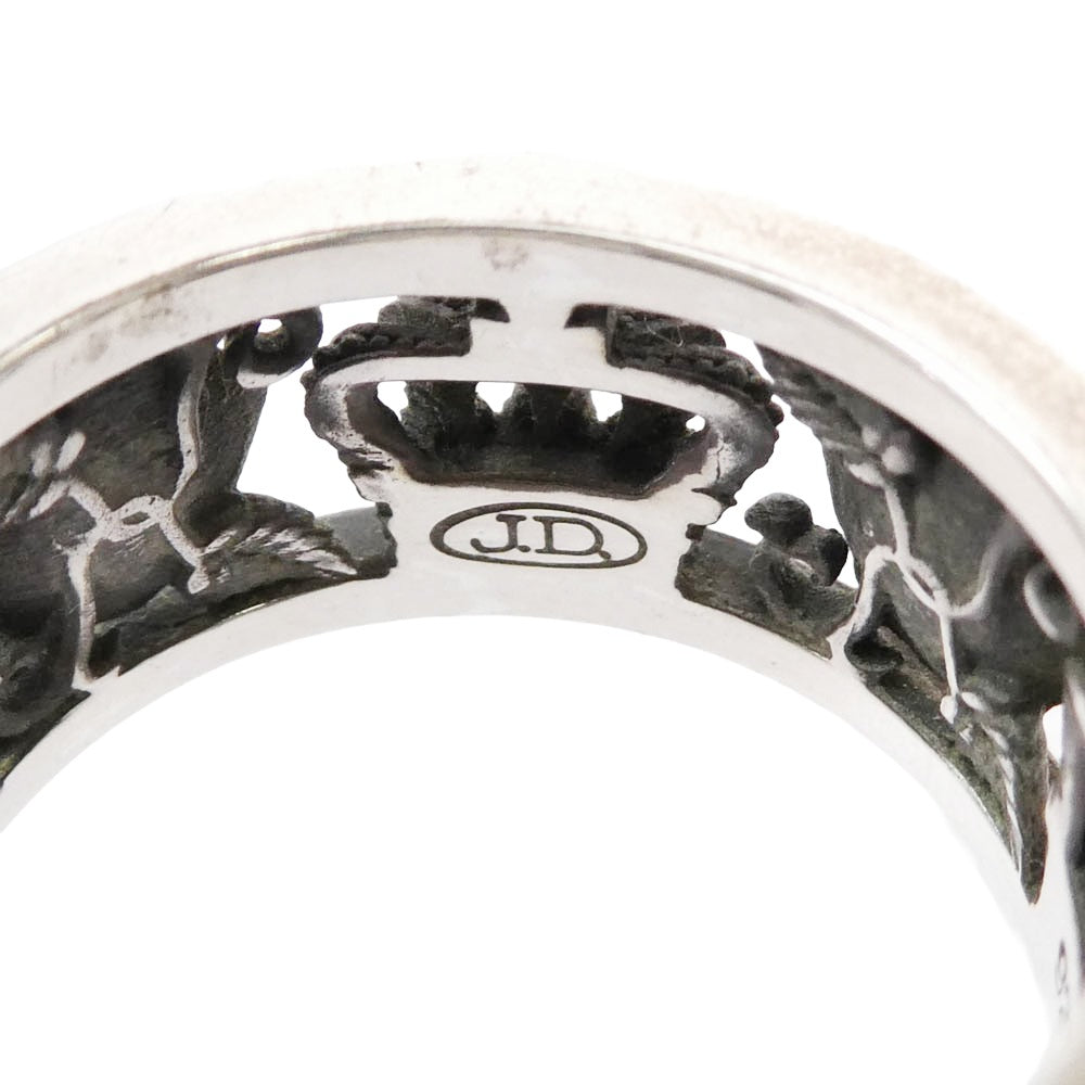 Justin Davis ジャスティンデイビス MY LOVE マイラヴ クラウン ローズ モチーフ リング シルバー系 12号【中古】