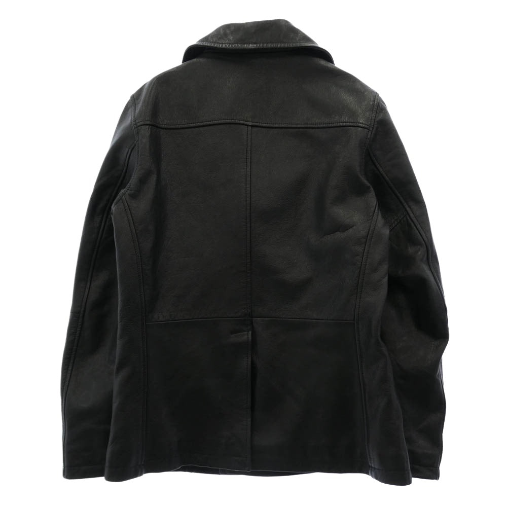 ハルフ 山羊革 レザー ピーコート Pコート ブラック系 M【中古】