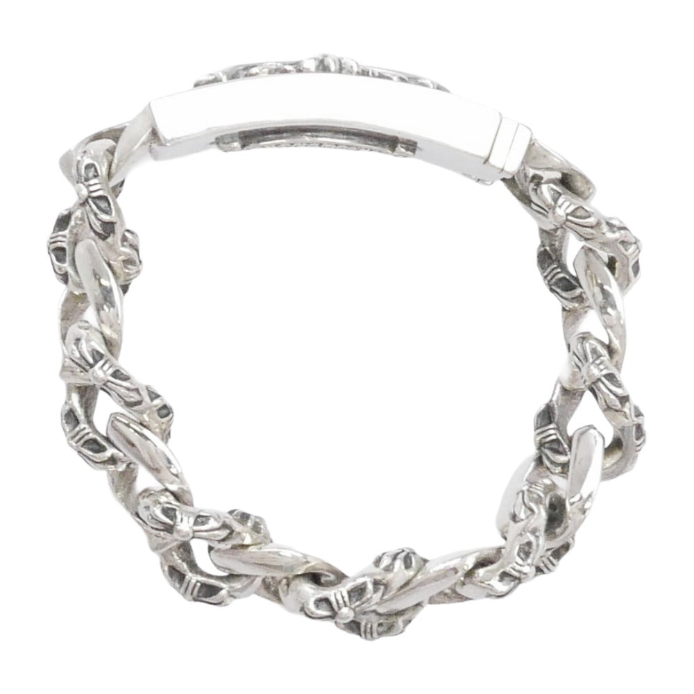 CHROME HEARTS クロムハーツ（原本有） インボイス付属 13LINK ID FLORAL CRS 13リンク フローラルクロス ID ファンシー ブレスレット シルバー系【中古】