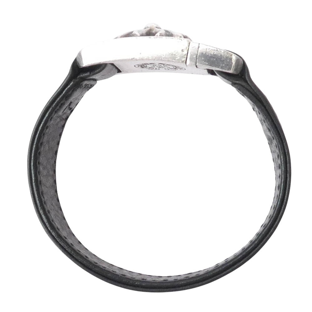 CHROME HEARTS クロムハーツ（原本無） HARNESS CLASP ハーネスクラスプ CHプラス レザー ブレスレット 7inch 7インチ シルバー系 ブラック系 7【中古】