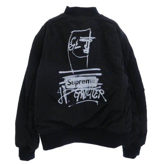 Supreme シュプリーム JEAN-PAUL GAULTIER ジャンポールゴルチエ 19SS Reversible Backpack MA-1 リバーシブル バックパック ブルゾン ジャケット シルバー系 ブラック系 L【極上美品】【中古】