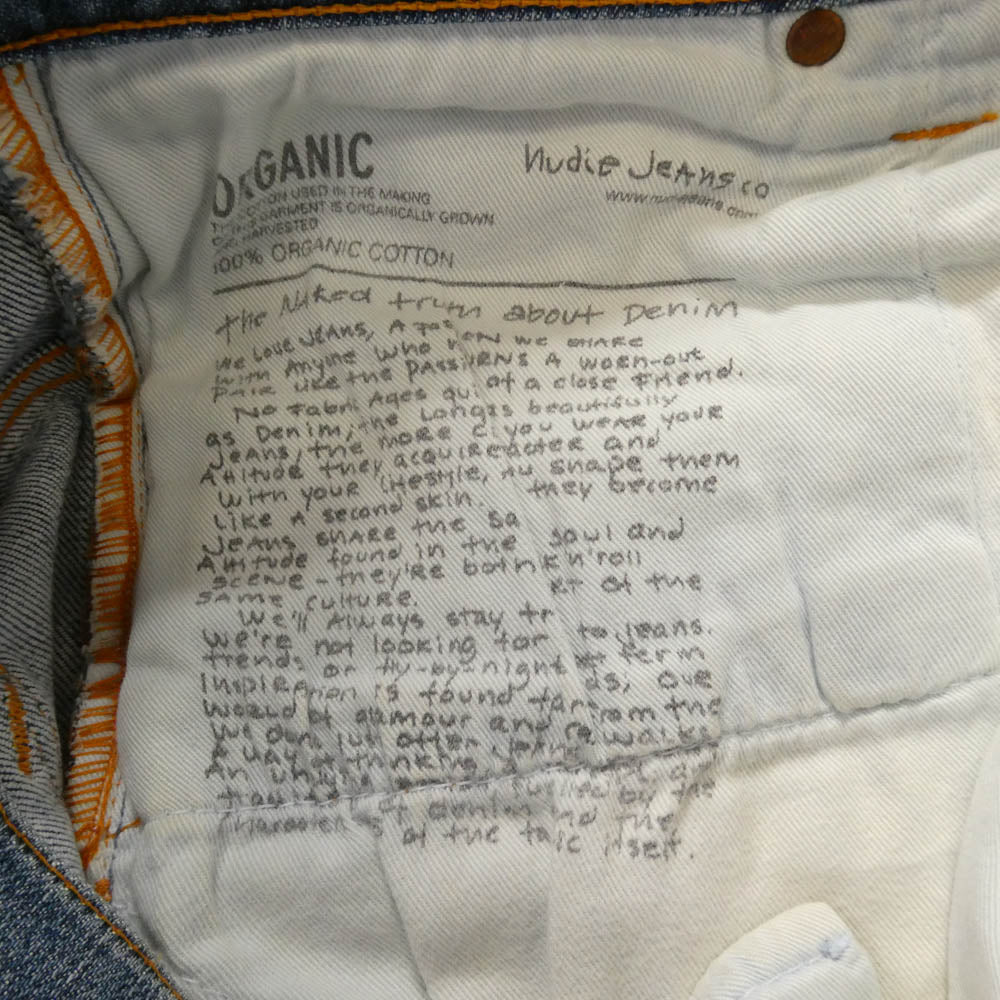 Nudie Jeans ヌーディージーンズ NJ1000286 イタリア製 THIN FINN TENDER BLUES シンフィン テンダーブルース ジーンズ デニムパンツ ライトブルー系 W32【中古】