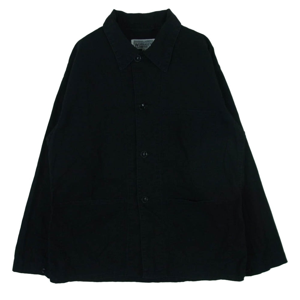 Engineered Garments エンジニアードガーメンツ WORKADAY ワーカーデイ USA製 コットン リネン カバーオール ジャケット ブラック系 XS【中古】