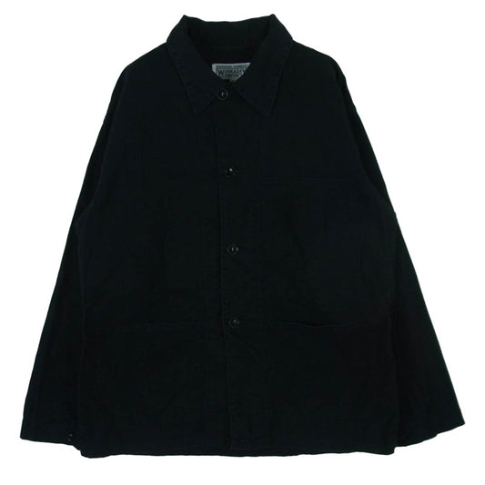 Engineered Garments エンジニアードガーメンツ WORKADAY ワーカーデイ USA製 コットン リネン カバーオール ジャケット ブラック系 XS【中古】