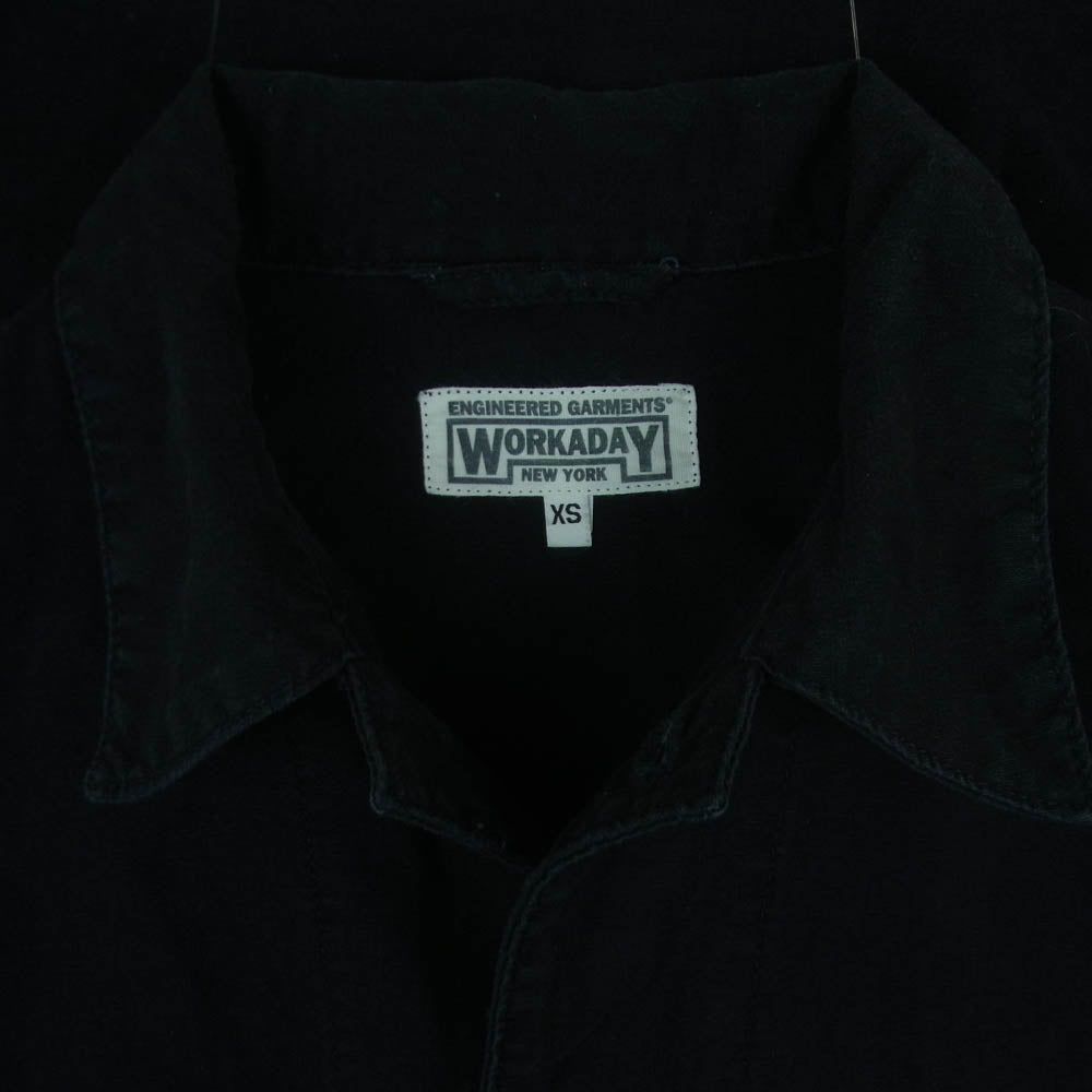Engineered Garments エンジニアードガーメンツ WORKADAY ワーカーデイ USA製 コットン リネン カバーオール ジャケット ブラック系 XS【中古】